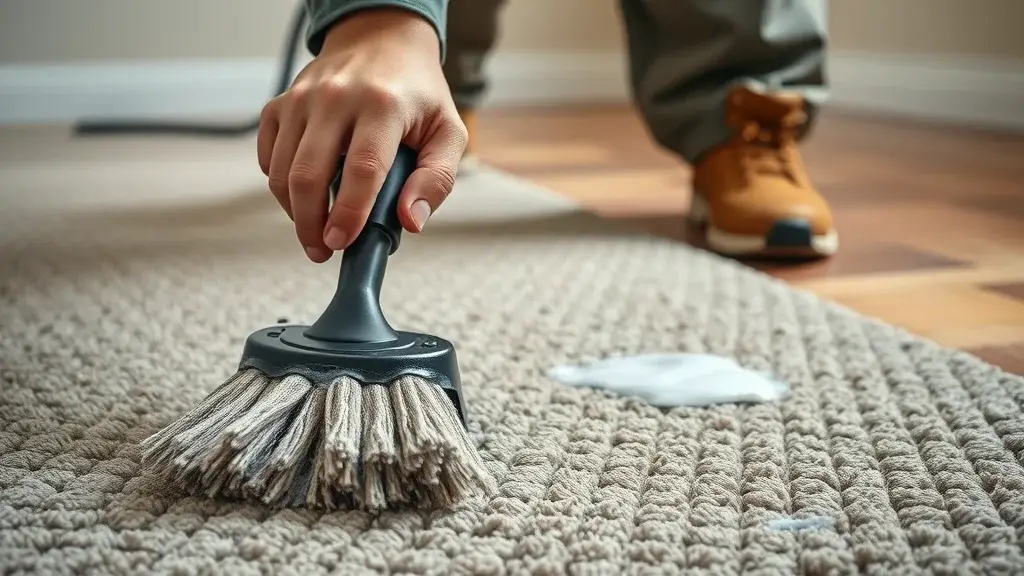 Close-up of a cleaning specialist using advanced carpet cleaning tools - effective carpet cleaner techniques